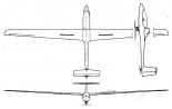 SZD-48-3M ”Brawo”, rysunek w trzech rzutach. (Źródło: Technika Lotnicza i Astronautyczna  nr 4-5/1986).