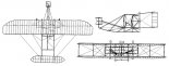 Wright ”Flyer III”, rysunek w rzutach. (Źródło: Wright Brothers Aeroplane Company.A Virtual Museum of Pioneer Aviation).