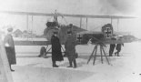 Niemiecki Aviatik C-II w zimowej scenerii. (Źródło: archiwum).