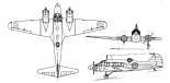 Avro ”Anson” Mk.I, rysunek w trzech rzutach. (Źródło: Skrzydlata Polska nr 51- 52/1976).