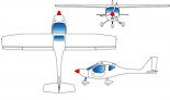 Bilsam Aviation ”Sky Cruiser”, rysunek w rzutach. (Źródło: ”Bilsam Aviation”).