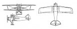Blériot-SPAD S-56, rysunek w rzutach. (Źródło: archiwum).