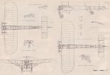 Blériot-XI, plany modelarskie. (Źródło: Schier W. ”Pionierzy lotnictwa i ich maszyny”.  Wydawnictwa Komunikacji i Łączności. Warszawa 1980).