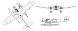 CANT Z-506B ”Airone”, rysunek w rzutach. (Źródło: archiwum).