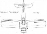 Chance Vought V-90 ”Corsair”, rzut z góry. (Źródło: Flight, April 12, 1934).