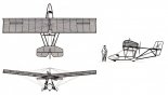 Chmura ”Fregata 3” (”Quicksilver”), rysunek w rzutach. (Źródło: Przegląd Lotniczy Aviation Revue nr 2/1995).