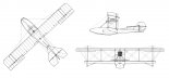 Curtiss F, rysunek w rzutach. (Źródło: www.airwar.ru).