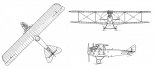 DFW C-V, rysunek w rzutach. (Źródło: Morgała A. ”Samoloty wojskowe w Polsce 1918-1924”).